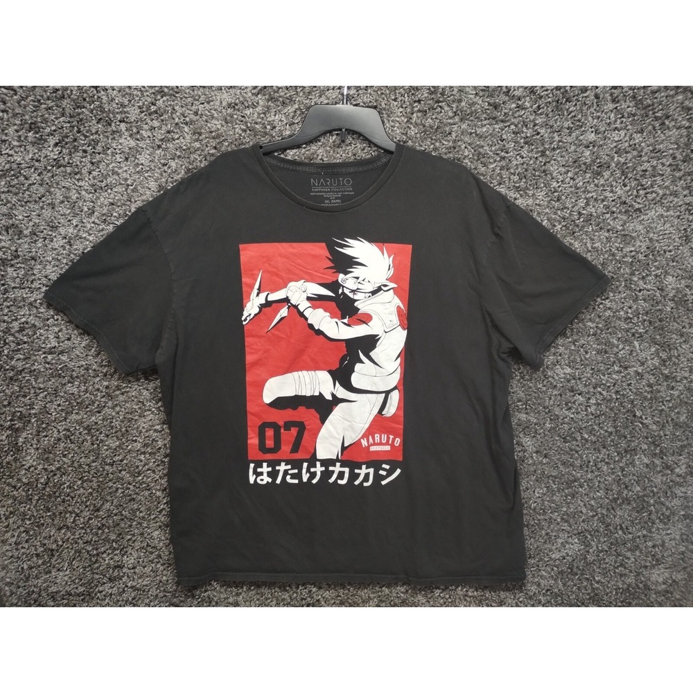 VTG 2007 Naruto Shirt Adult 3XL XXXL Black Shippuden Collection Mashahi Kishimot